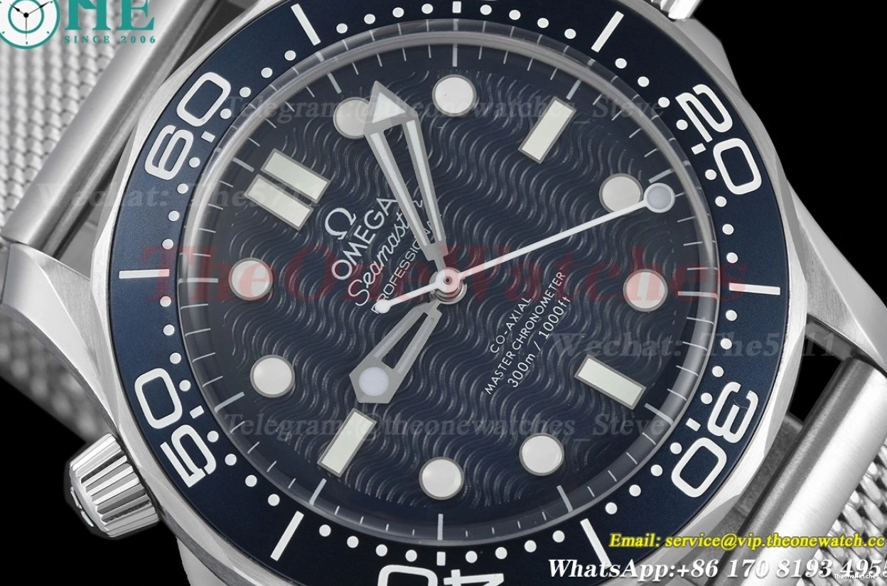 Dial Seamaster Mod SS 300m Blue SS James BLSF 42mm A8806 Bond 60th 0305